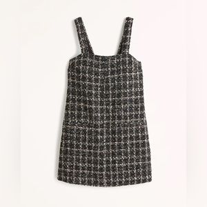 NWT Abercrombie & Fitch Tweed Shift Mini Dress in Black Pattern Women's XL Tall